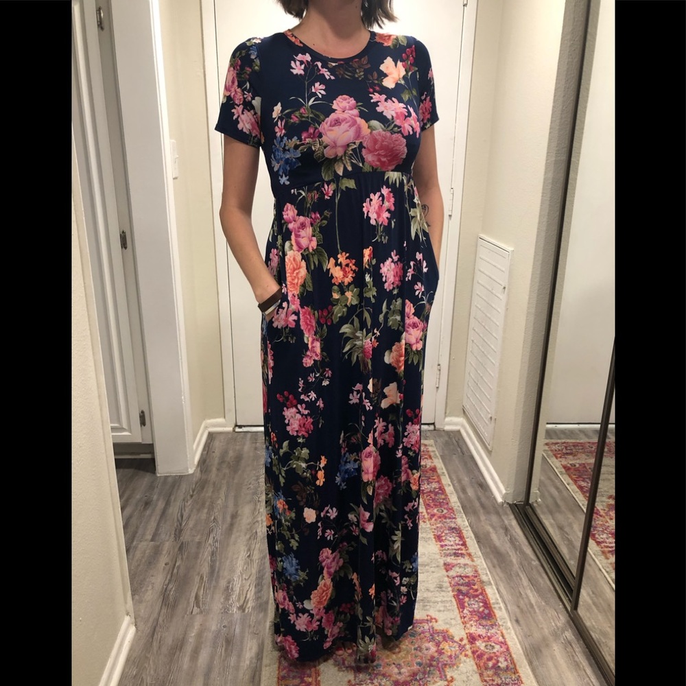 Pink Blush Floral Maxi Dress